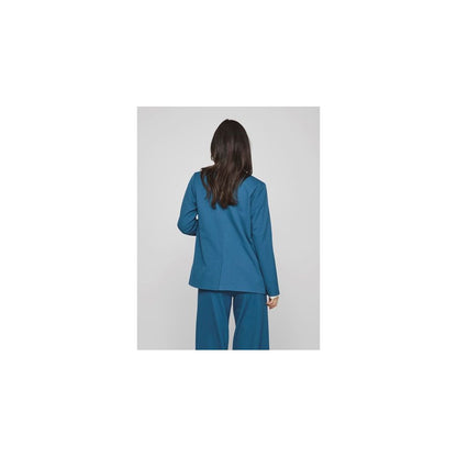 Vila Clothes Blue Polyester Blazer