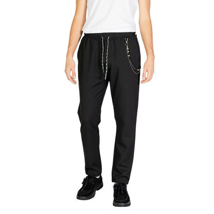 Gianni Lupo Black Polyester Jeans & Pant