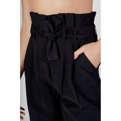 Vila Clothes Black Viscose Casual Pants