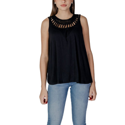 B.Young Black Viscose Top