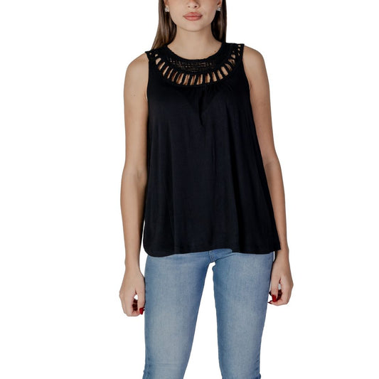 B.Young Black Viscose Top