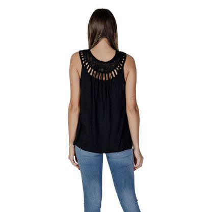 B.Young Black Viscose Top