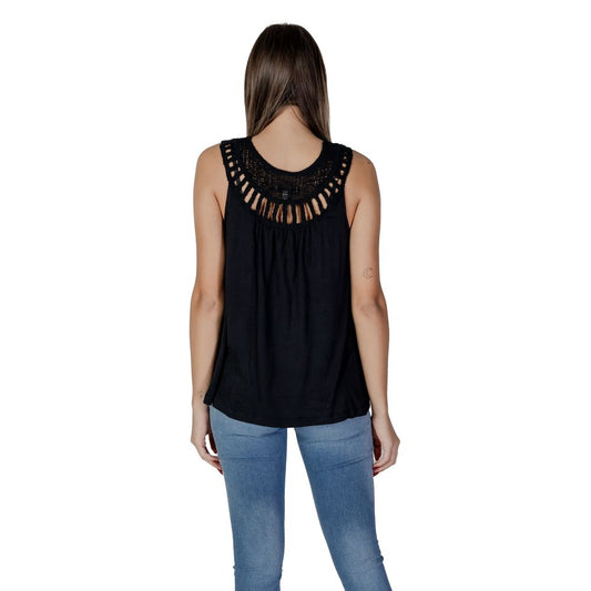 B.Young Black Viscose Top