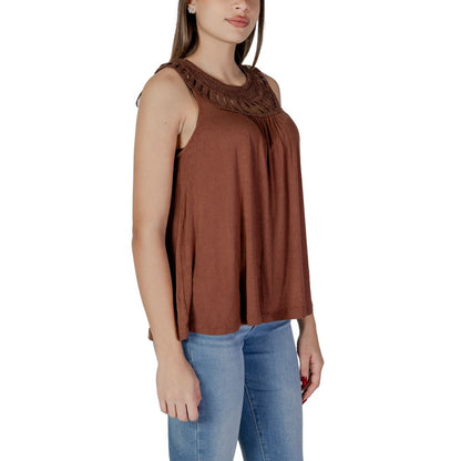 B.Young Brown Viscose Top
