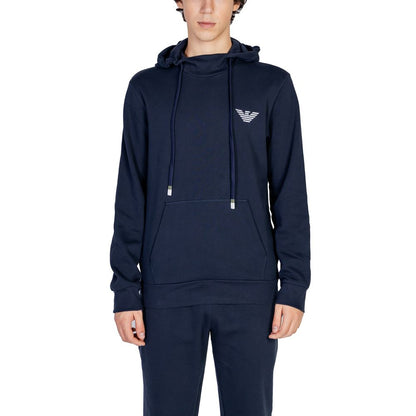 Emporio Armani Underwear Blue Cotton Hoodie