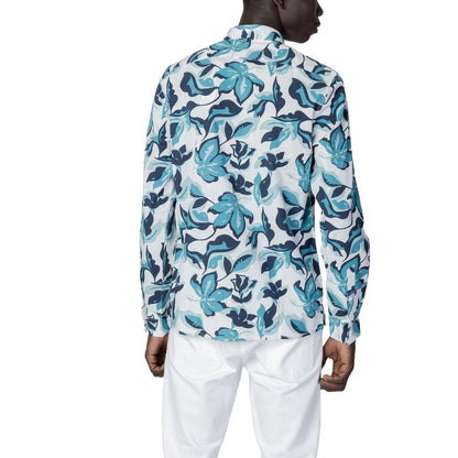 Antony Morato Blue Viscose Pattern Shirt