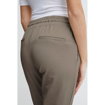 ICHI Beige Polyester Pant