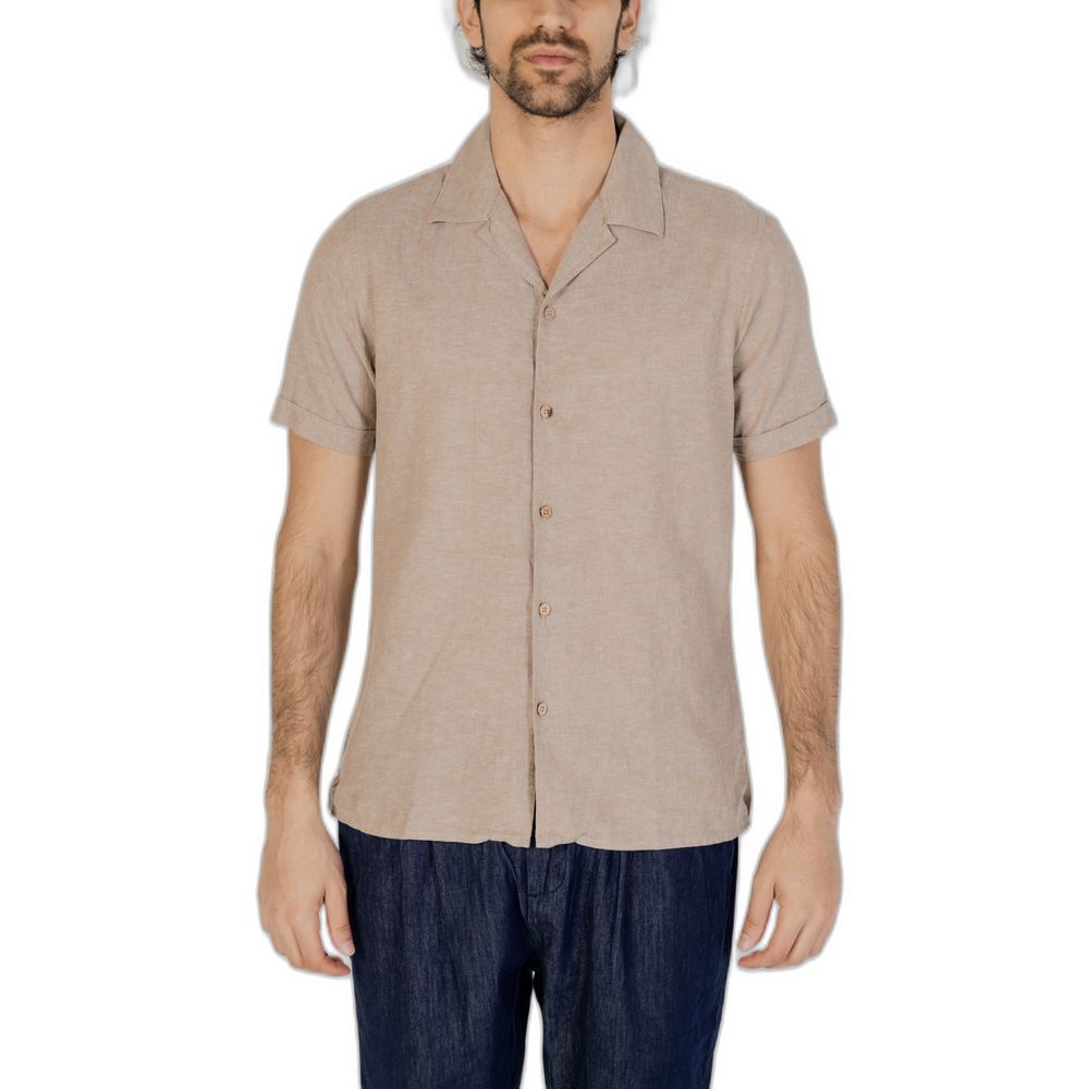 Hamaki-Ho Beige Linen Shortsleeve