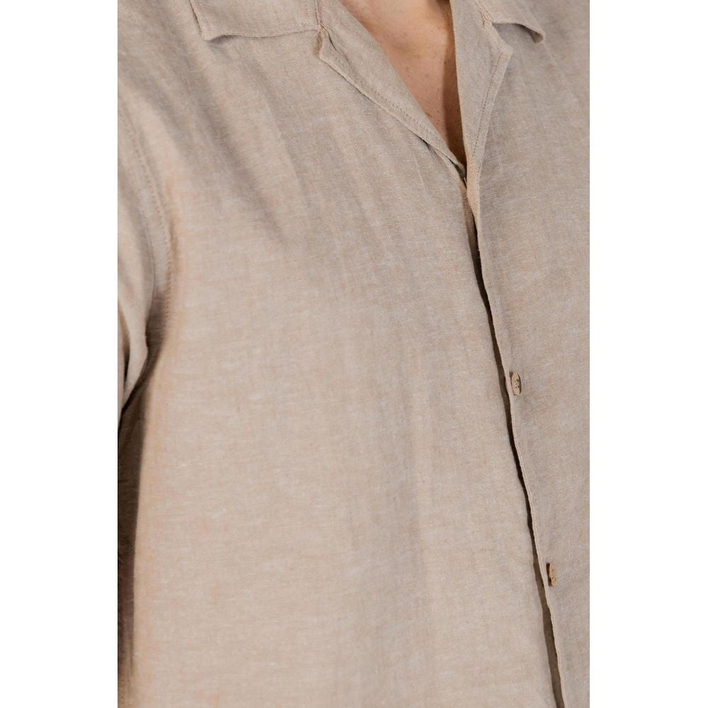 Hamaki-Ho Beige Linen Shortsleeve