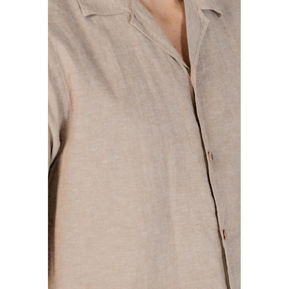 Hamaki-Ho Beige Linen Shortsleeve