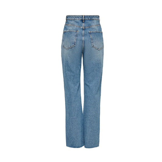 Only Light Blue Cotton Relaxed Fit Jean