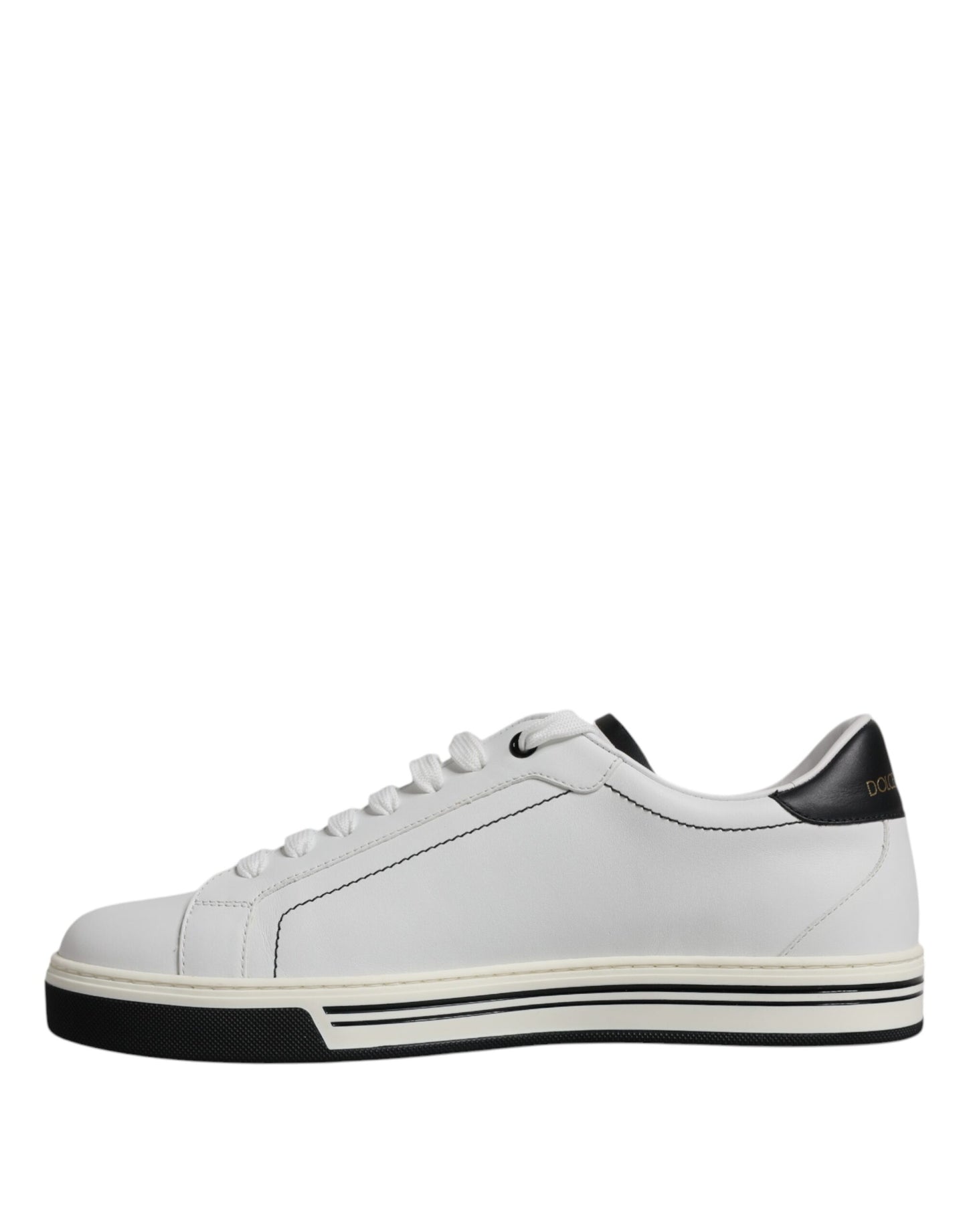 Dolce & Gabbana White Leather Low Top Men Sneakers Shoes