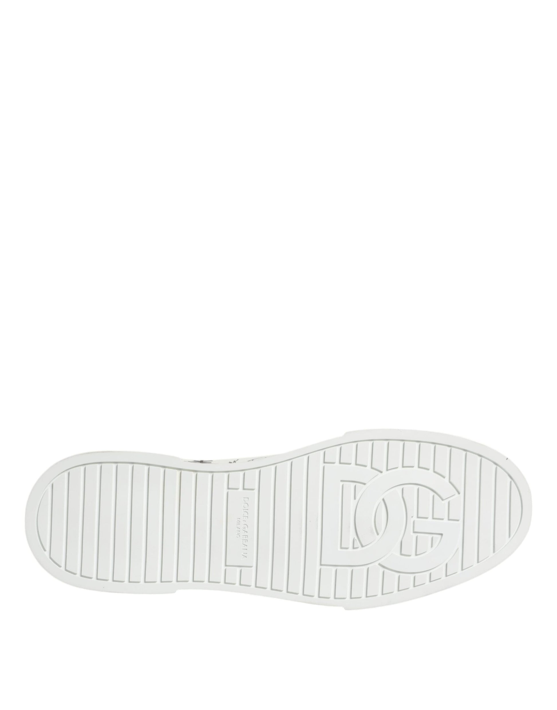 Dolce & Gabbana White Portofino Graffiti High Top Men Sneakers Shoes