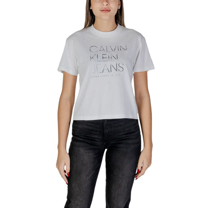 Calvin Klein Jeans White Cotton Tops & T-Shirt