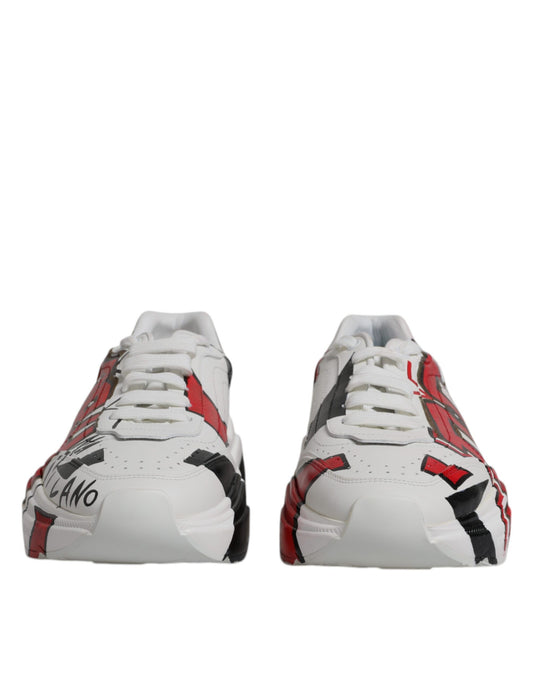 Dolce & Gabbana White Daymaster Hand Painted Sneakers Shoes