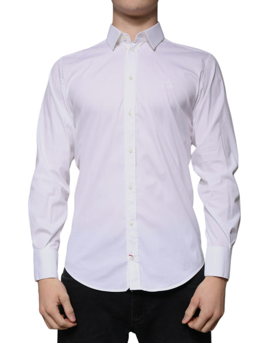 Dolce & Gabbana White Cotton Blend Formal MARTINI Shirt