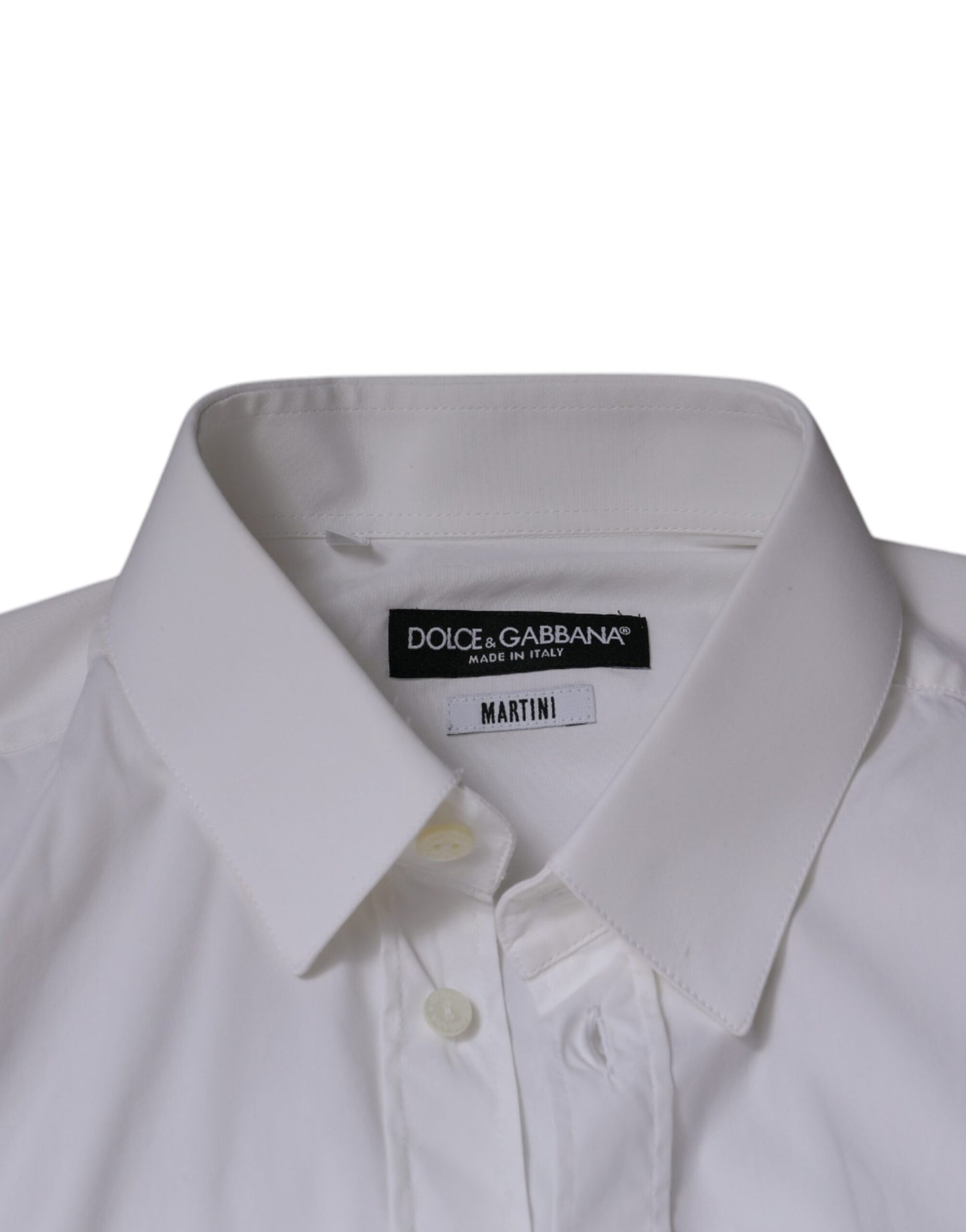 Dolce & Gabbana White Cotton Blend Formal MARTINI Shirt