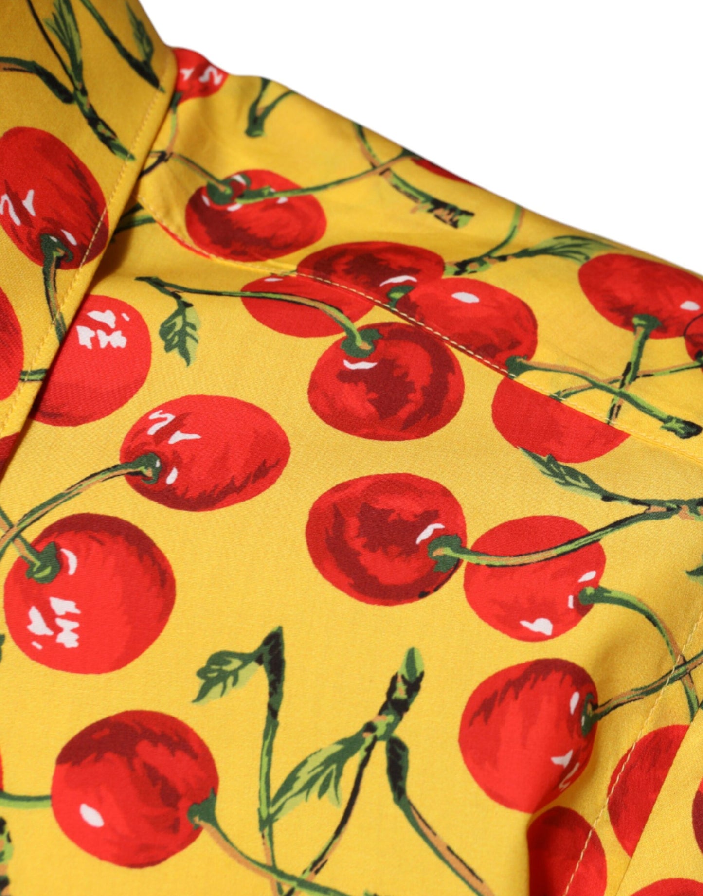 Dolce & Gabbana Yellow Cherry Cotton MARTINI Dress Shirt