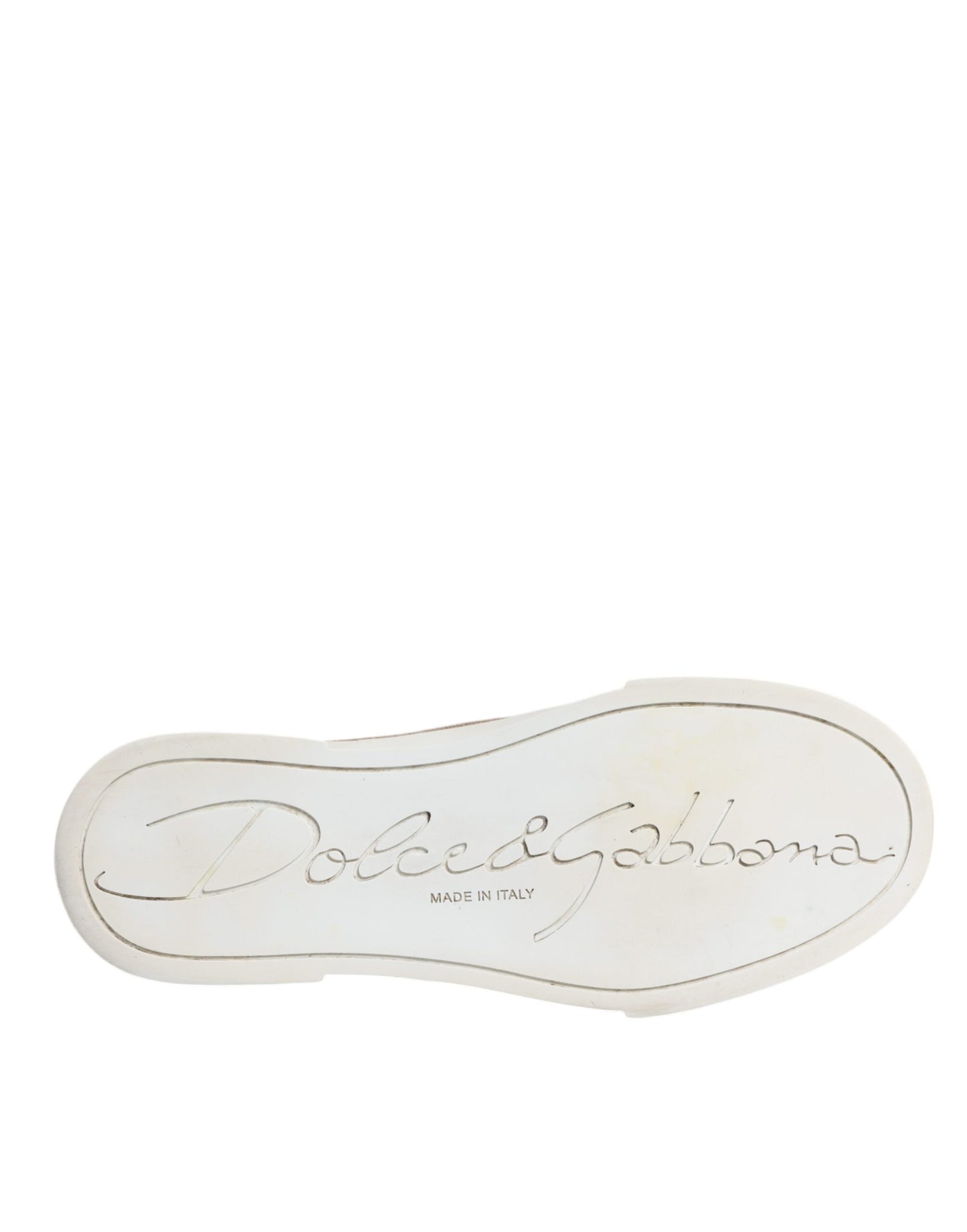 Dolce & Gabbana Gold White Logo Low Top Sneakers Shoes