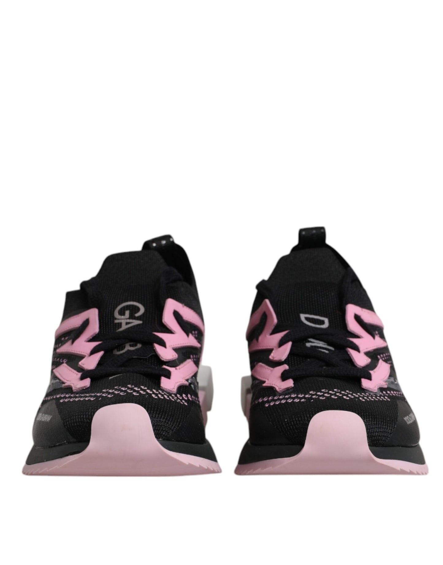 Dolce & Gabbana Black Pink SORRENTO Sport Stretch Sneakers Shoes