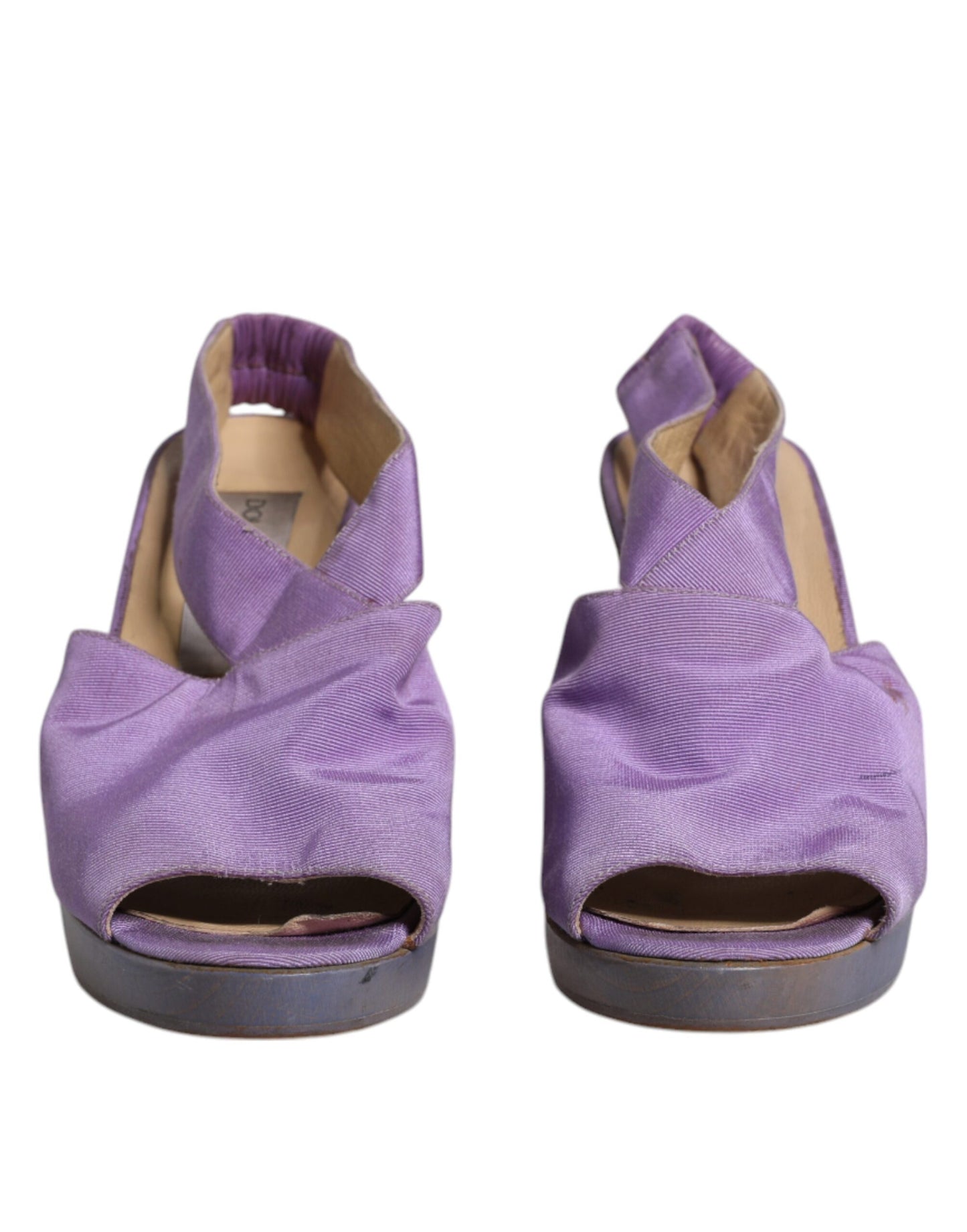 Dolce & Gabbana Purple Platform Slingback Heels Sandals Shoes