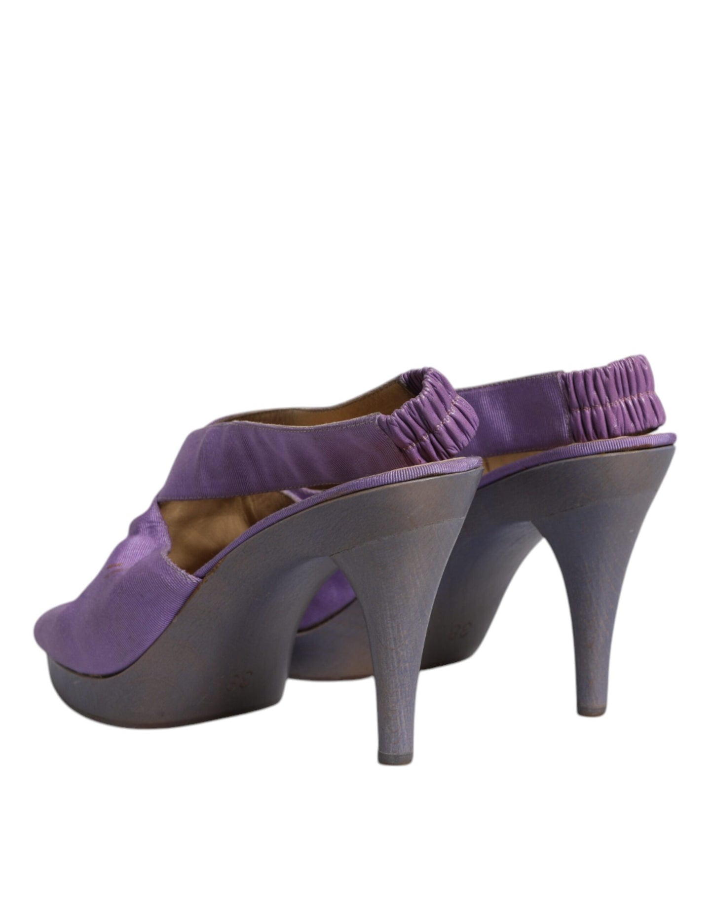 Dolce & Gabbana Purple Platform Slingback Heels Sandals Shoes