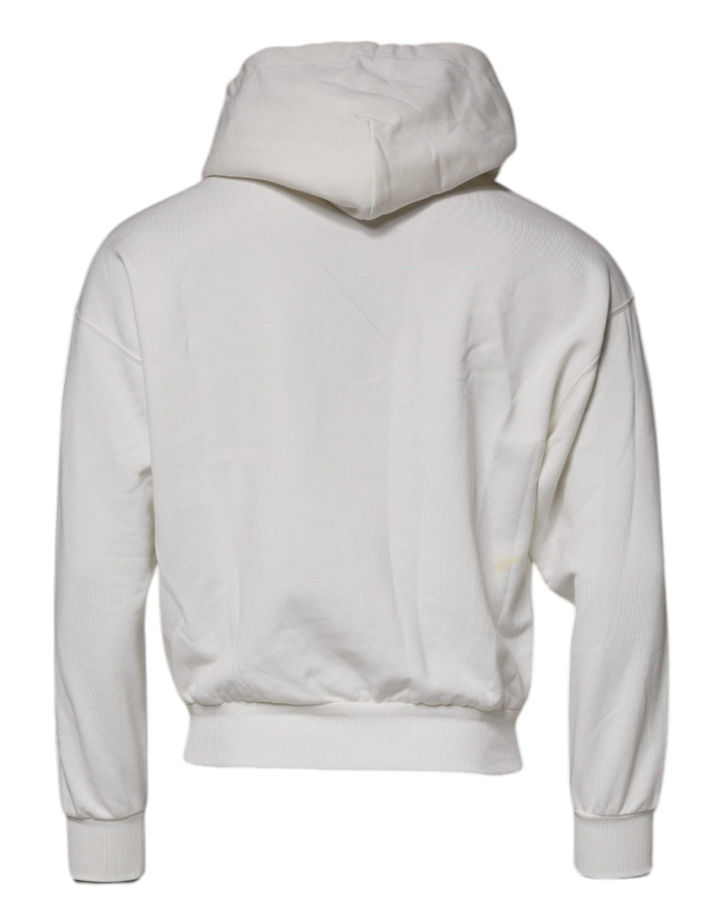 Dolce & Gabbana White Logo Hooded Pullover Men Sweatshirt Sweater