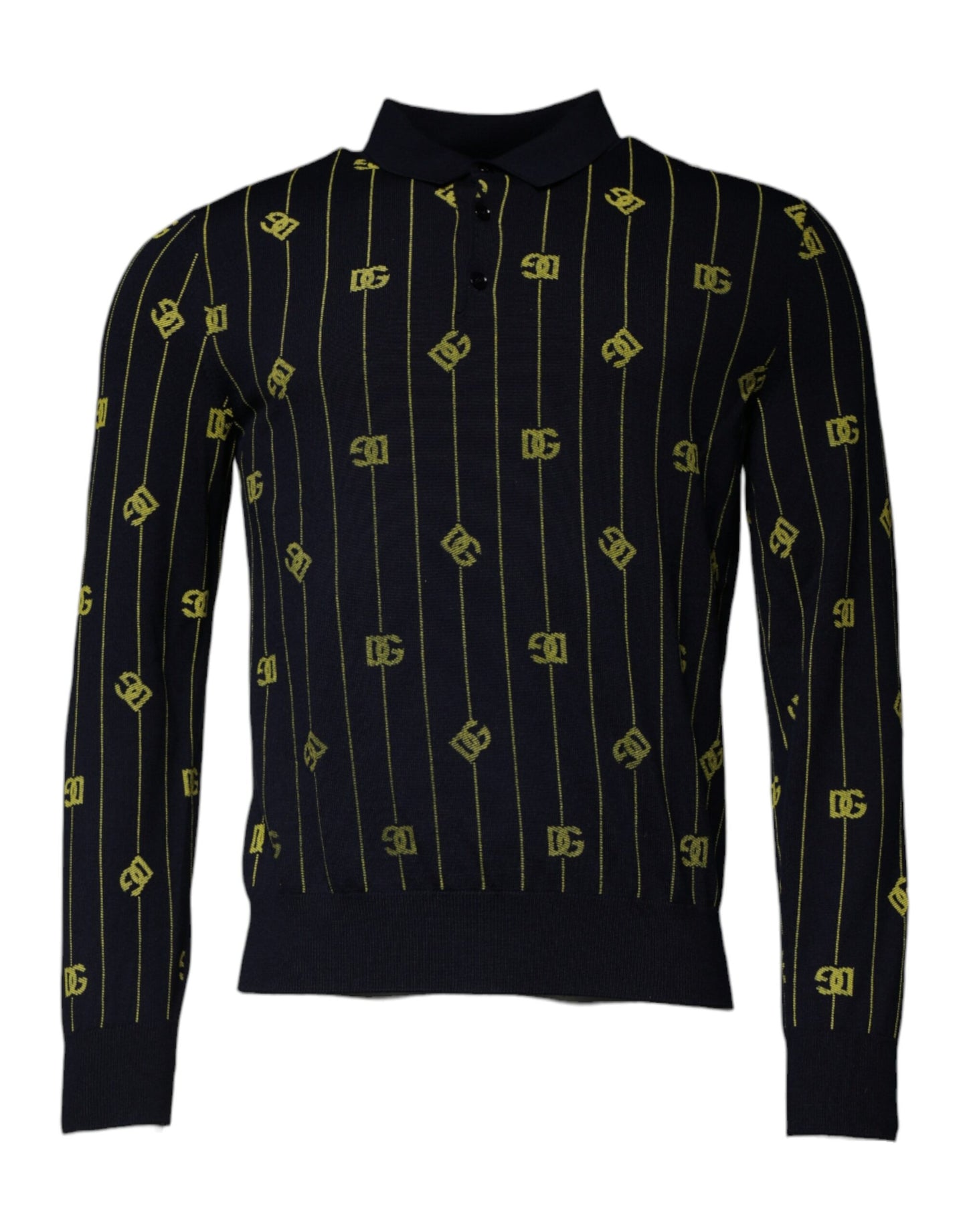 Dolce & Gabbana Black Monogram Mock Neck Pullover Sweater