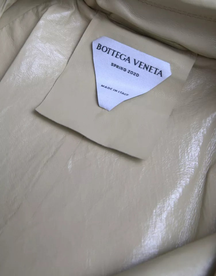 Bottega Veneta Beige Lambskin Leather Trench Coat Jacket