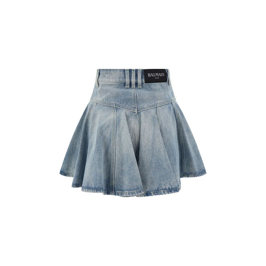 Balmain Denim Mini Skirt