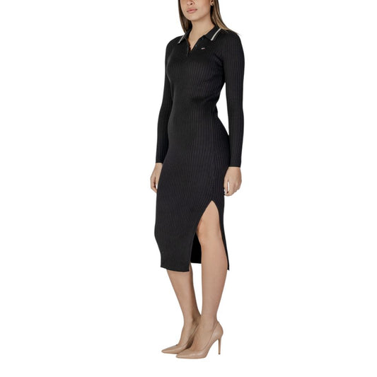 Tommy Hilfiger Jeans Black Cotton Rigenerato Dress