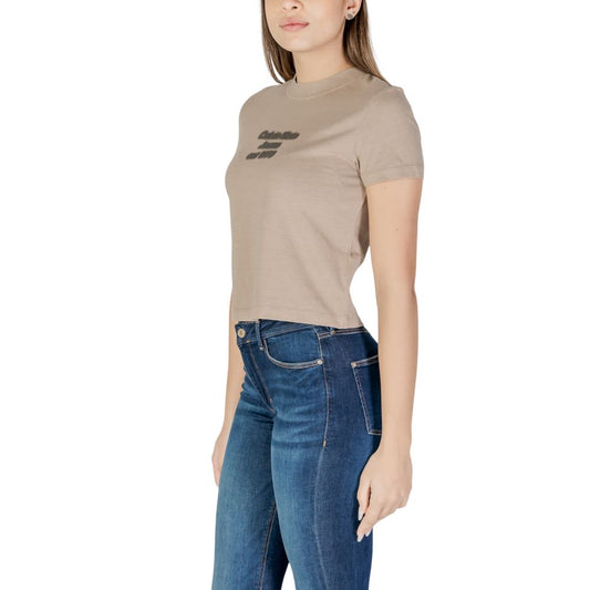 Calvin Klein Jeans Gray Cotton Tops & T-Shirt