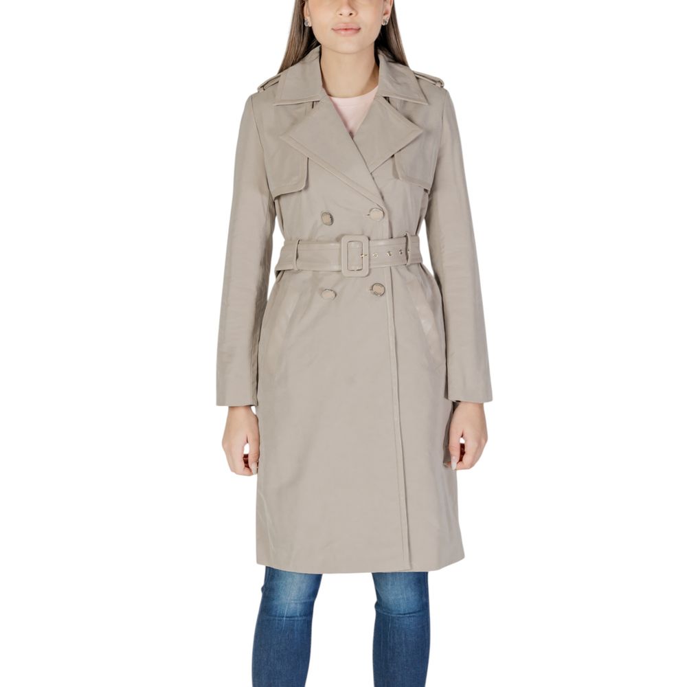 Guess Beige Polyester Jackets & Coat