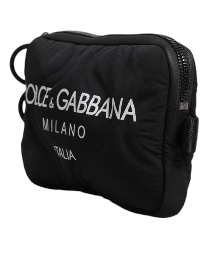 Dolce & Gabbana Black Nylon Logo Purse Crossbody Sling Bag