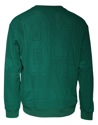 Dolce & Gabbana Green Logo Nylon Crew Neck Pullover Sweater