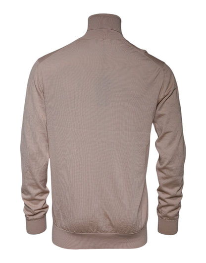 Dolce & Gabbana Beige Cashmere Turtleneck Pullover Sweater