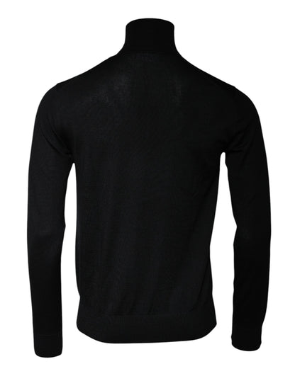 Dolce & Gabbana Black Cashmere Turtleneck Pullover Sweater