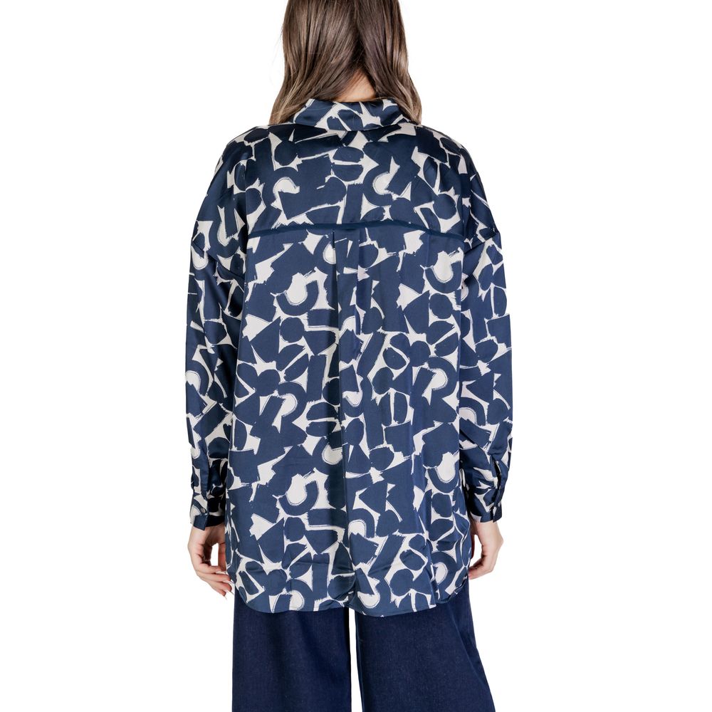 ICHI Blue Polyester Blouse