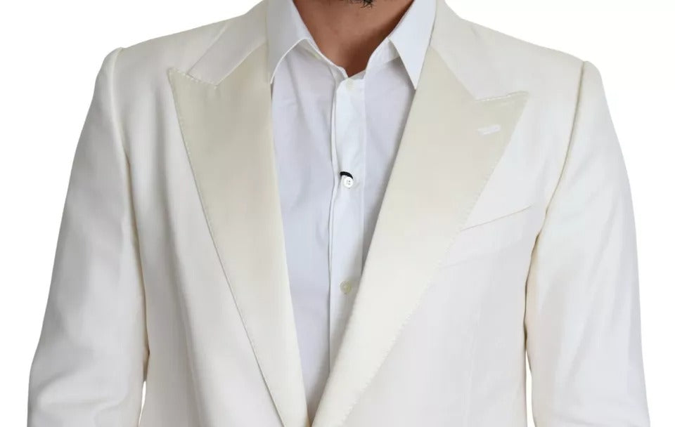 Dolce & Gabbana White Silk Single Breasted SARTORIA Blazer