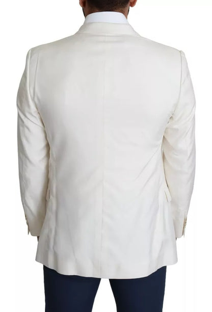 Dolce & Gabbana White Silk Single Breasted SARTORIA Blazer