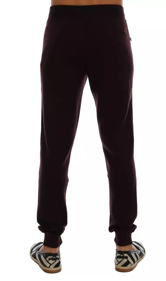 Dolce & Gabbana Purple Cashmere Gym Training Sport Pants