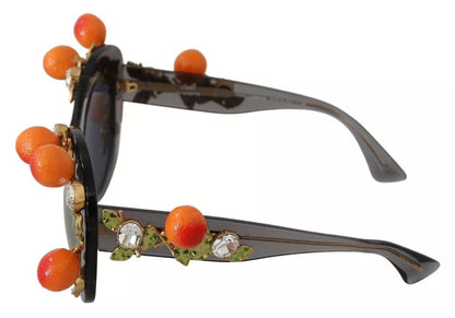 Dolce & Gabbana DG4283B Acetate Crystals Orange Applique Sunglasses