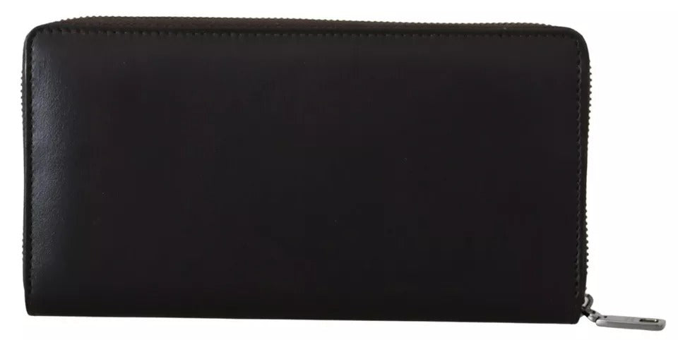 Dolce & Gabbana Brown Exotic Leather Zip Around Continental Clutch Wallet