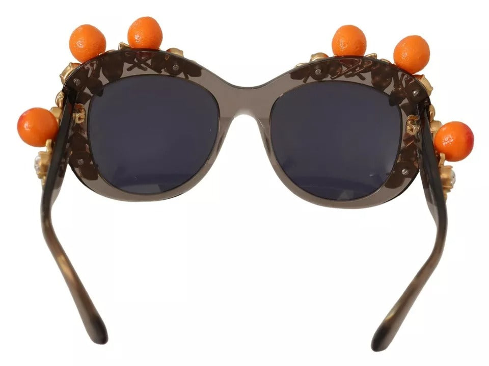 Dolce & Gabbana DG4283B Acetate Crystals Orange Applique Sunglasses