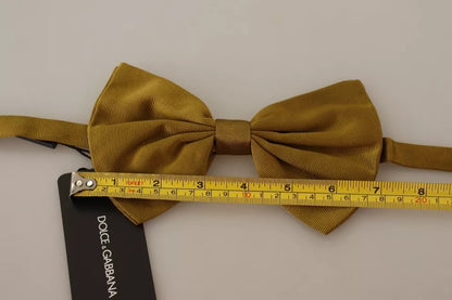 Dolce & Gabbana Yellow Mustard Silk Butterfly Bow Tie Men