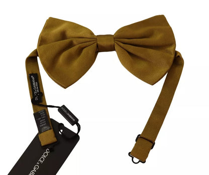 Dolce & Gabbana Yellow Mustard Silk Butterfly Bow Tie Men