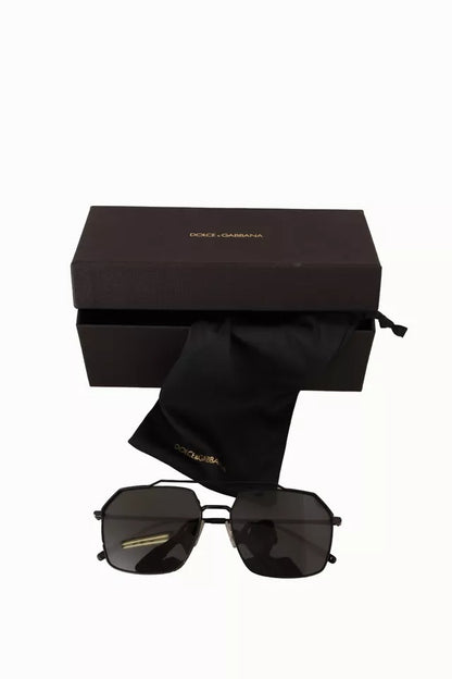 Dolce & Gabbana DG2250 Black Metal Full Rim Square Eyewear Sunglasses