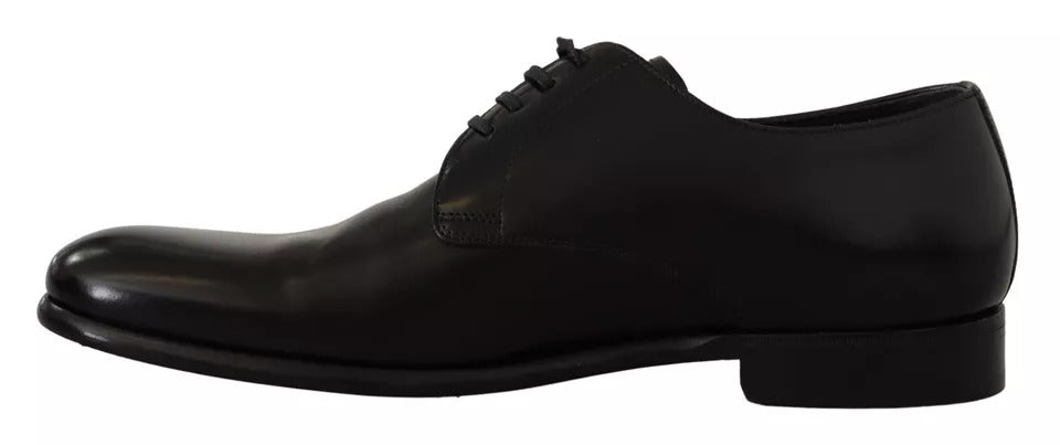 Dolce & Gabbana Black Leather Lace Up Mens Formal Derby Shoes