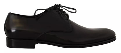 Dolce & Gabbana Black Leather Lace Up Mens Formal Derby Shoes