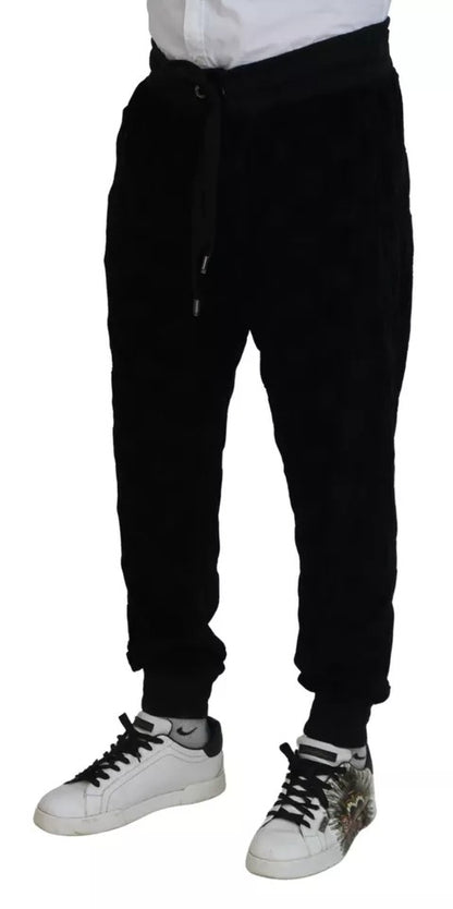 Dolce & Gabbana Black Cotton Skinny Jogger Sweatpants Pants